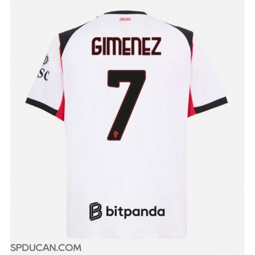 Muški Nogometni Dres AC Milan Santiago Gimenez #7 Gostujuci 2025-26 Kratak Rukav